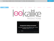 Tablet Screenshot of lookalikeproductions.com